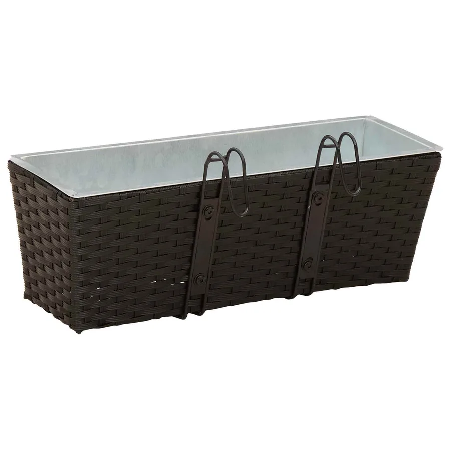 Garde-Corps 2 pcs Noir 50 x 17 x 17 cm Métал - 7