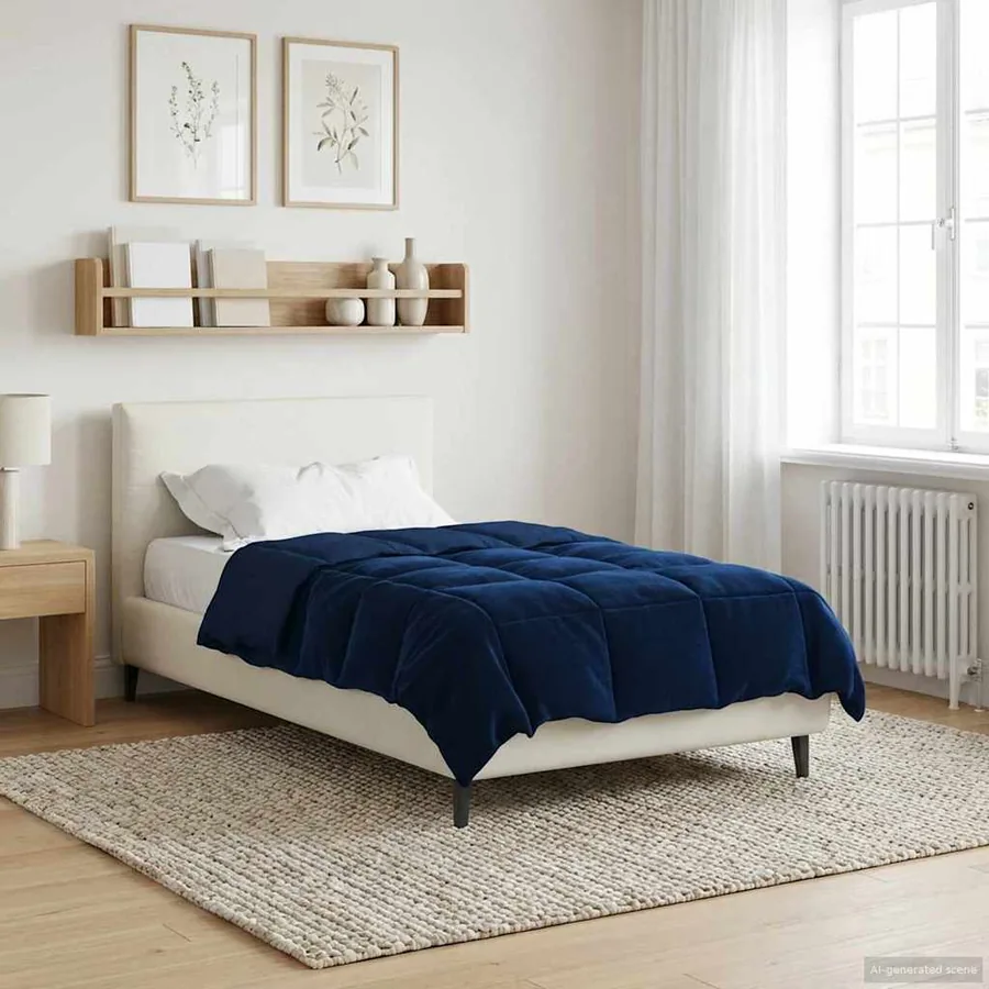 Duvet d'hiver Matelassé Bleu foncé 135 x 220 cm Microfibre
