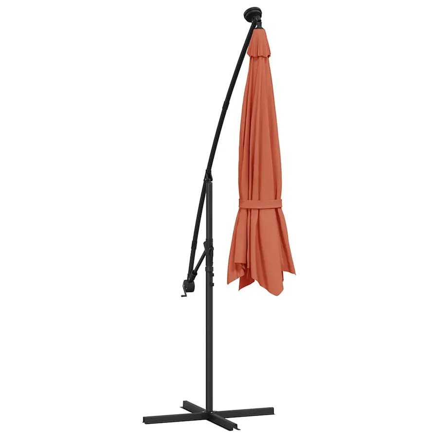 Parasol de jardin en porte-à-faux et lumières LED mât en acier - 8