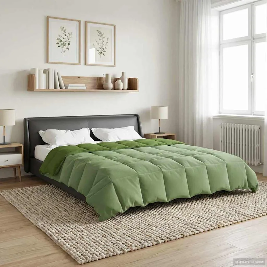 Duvet d'été simple Matelassé Vert 240 x 260 cm Microfibre