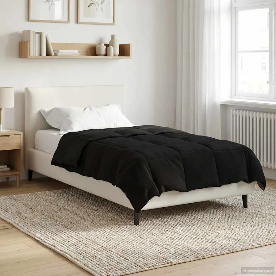 Duvet d'hiver Matelassé Noir 155 x 220 cm Microfibre - 4