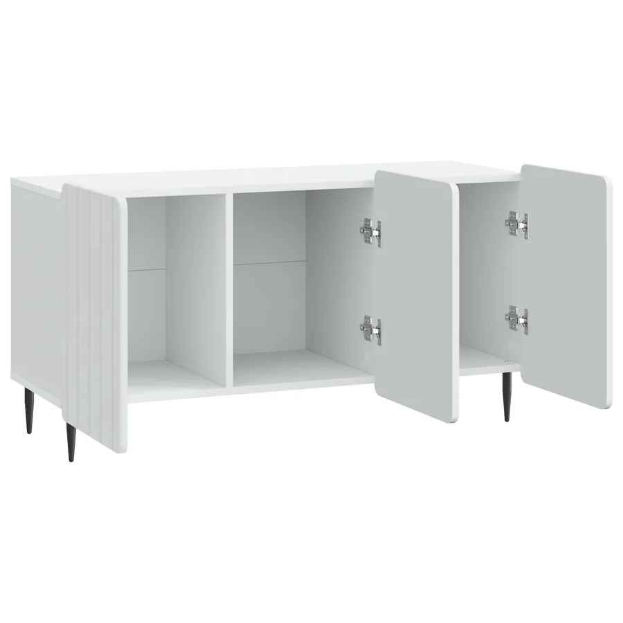 Meuble TV Blanc 99 x 34,5 x 52 cm Bois d'ingénierie - 5