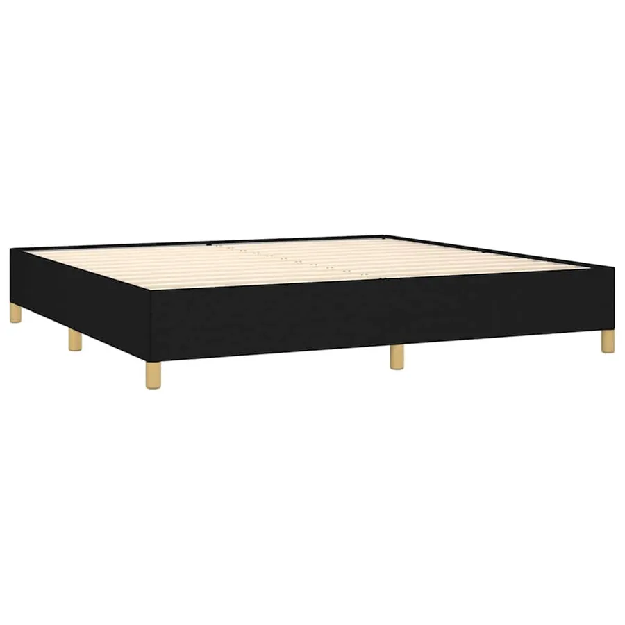 Cadre de lit sans matelas noir 200x200 cm tissu - 4