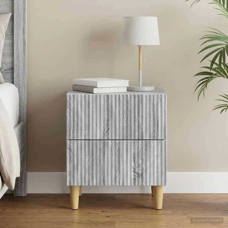 Cabinet de chevet avec tiroir Sonoma gris 43 x 34,5 x 48 cm