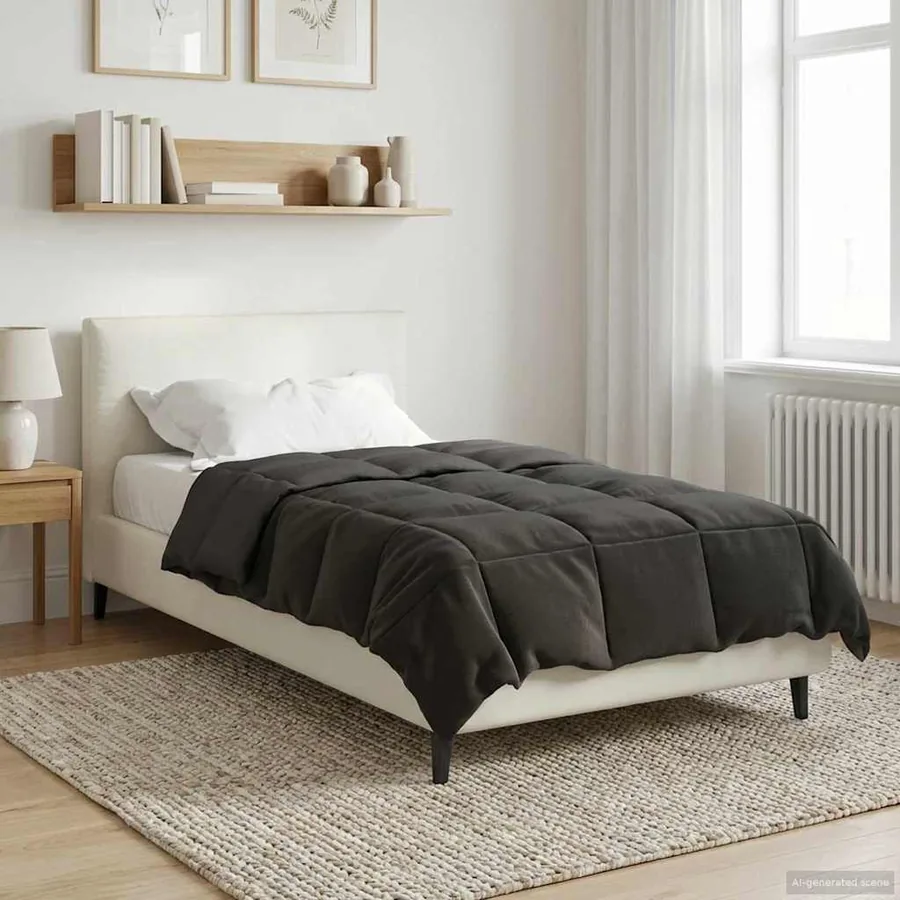 Duvet d'été simple Matelassé Anthracite 135 x 200 cm Microfibre