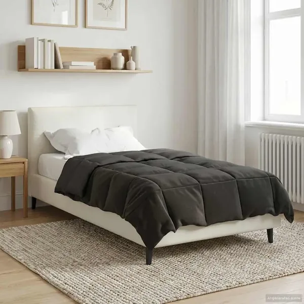 Duvet d'été simple Matelassé Anthracite 135 x 200 cm Microfibre