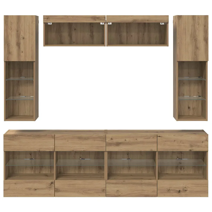 Ensemble de meuble TV mural 6 pcs Chêne Artisanal - 8