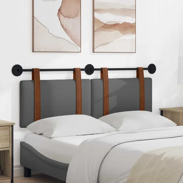 Tête de lit suspendue Uni Gris foncé 130 x 55 x 5 cm PU antique