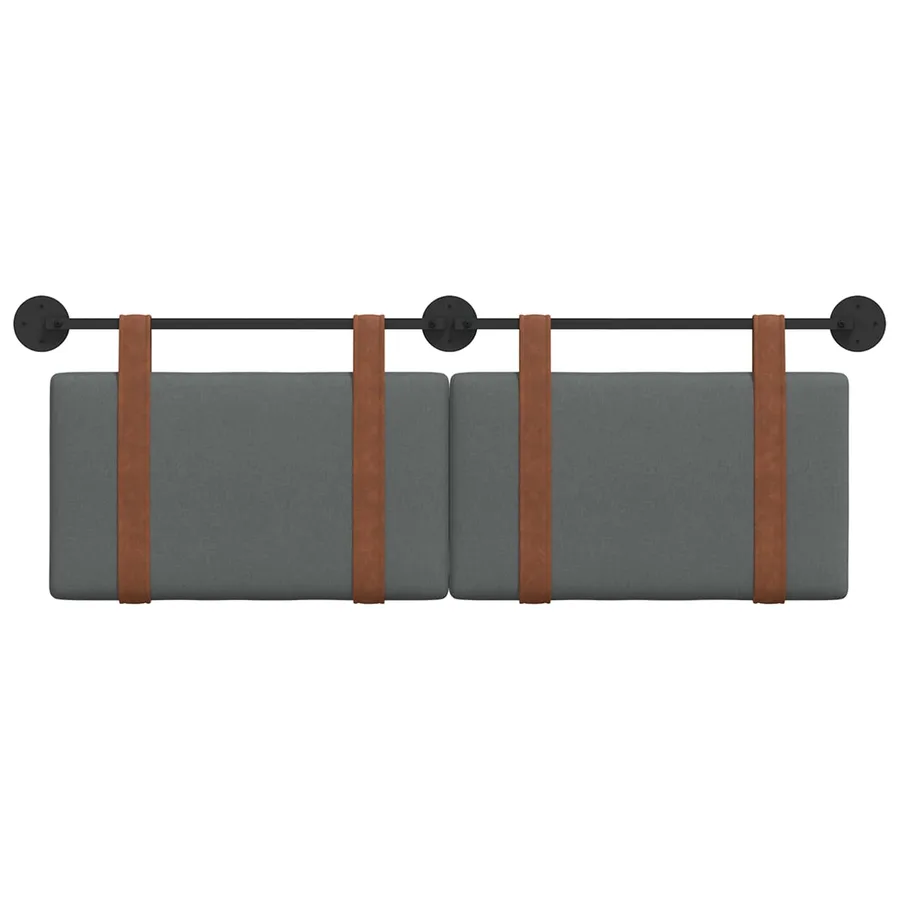 Tête de lit suspendue Uni Gris foncé 130 x 55 x 5 cm PU antique - 5