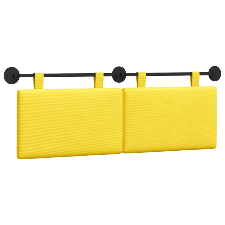 Tête de lit suspendue Jaune clair Tissu en velours côtelé - 2