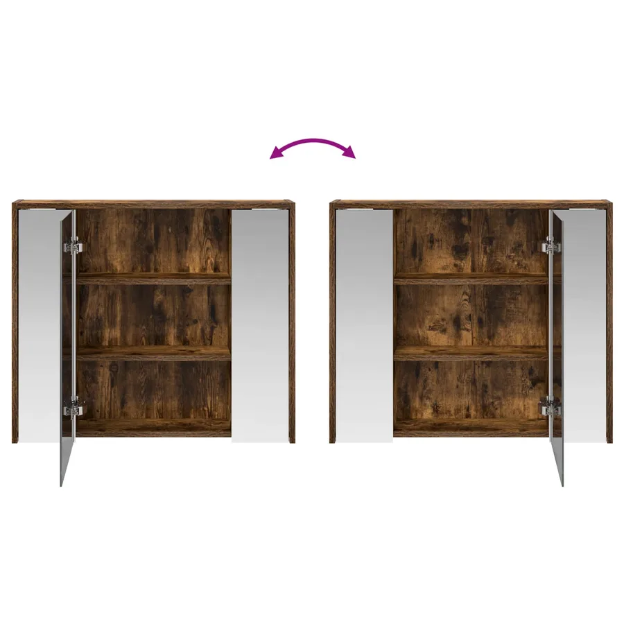 Armoire Miroir de Salle de Bain Chêne fumé 73,5 x 16 x 62,5 cm - 10