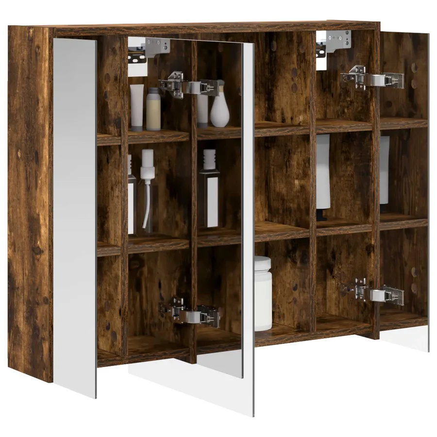 Armoire Miroir de Salle de Bain Chêne fumé 73,5 x 16 x 62,5 cm - 3
