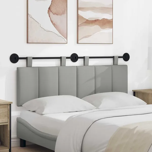 Tête de lit suspendue Gris nuage Tissu