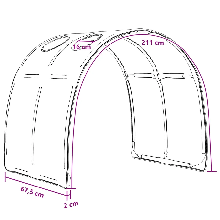 Tunnel de lit 2 pcs Noir 211 x 67,5 x 2 cm Polyester - 11