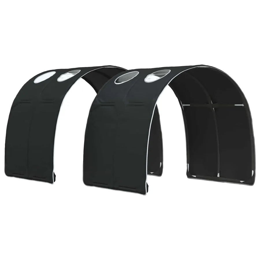 Tunnel de lit 2 pcs Noir 211 x 67,5 x 2 cm Polyester - 2