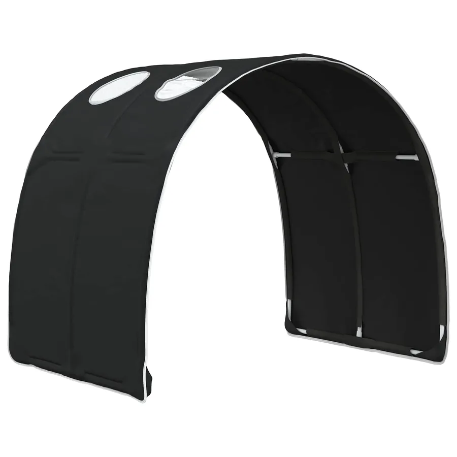 Tunnel de lit 2 pcs Noir 211 x 67,5 x 2 cm Polyester - 4
