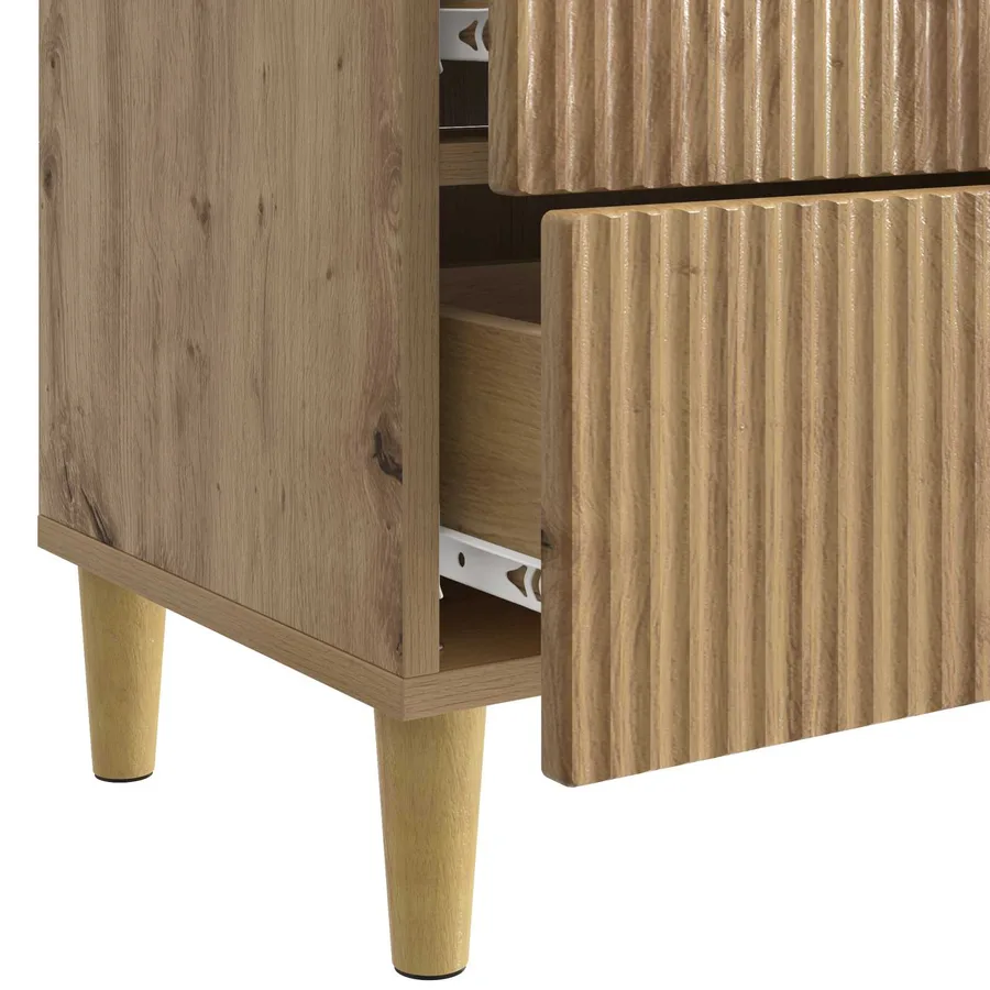 Cabinet de chevet Chêne artisanal 62 x 34,5 x 48 cm - 9