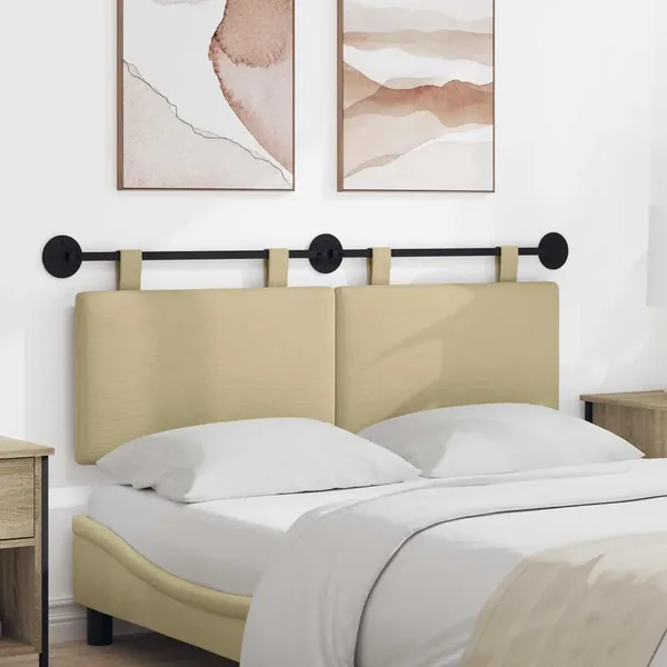 Tête de lit suspendue Gris Vert Clair Tissu en velours côtelé