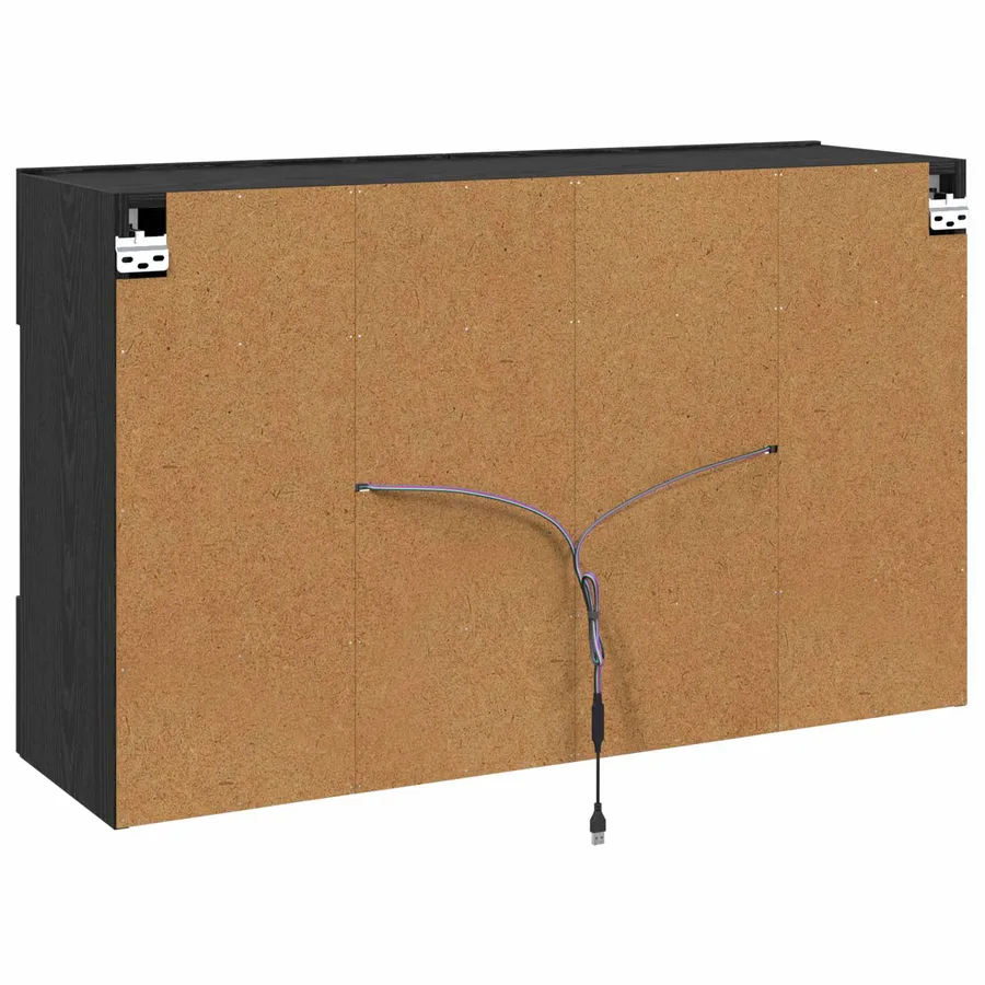 Meuble TV mural avec LED Chêne noir 98,5 x 30 x 60,5 cm - 10