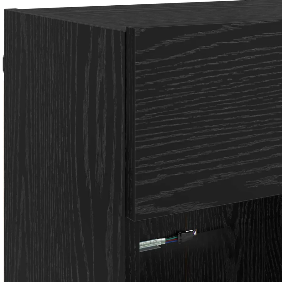 Meuble TV mural avec LED Chêne noir 98,5 x 30 x 60,5 cm - 11