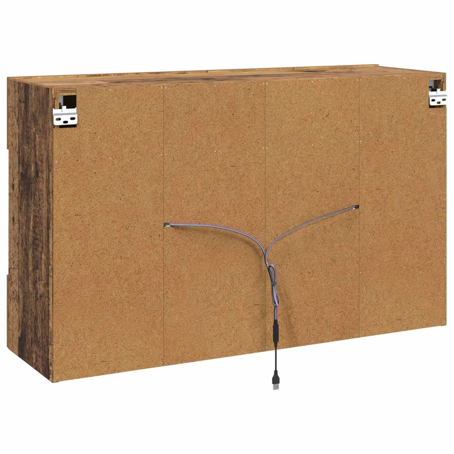 Meuble TV mural avec LED Bois Ancien 98,5 x 30 x 60,5 cm - 8