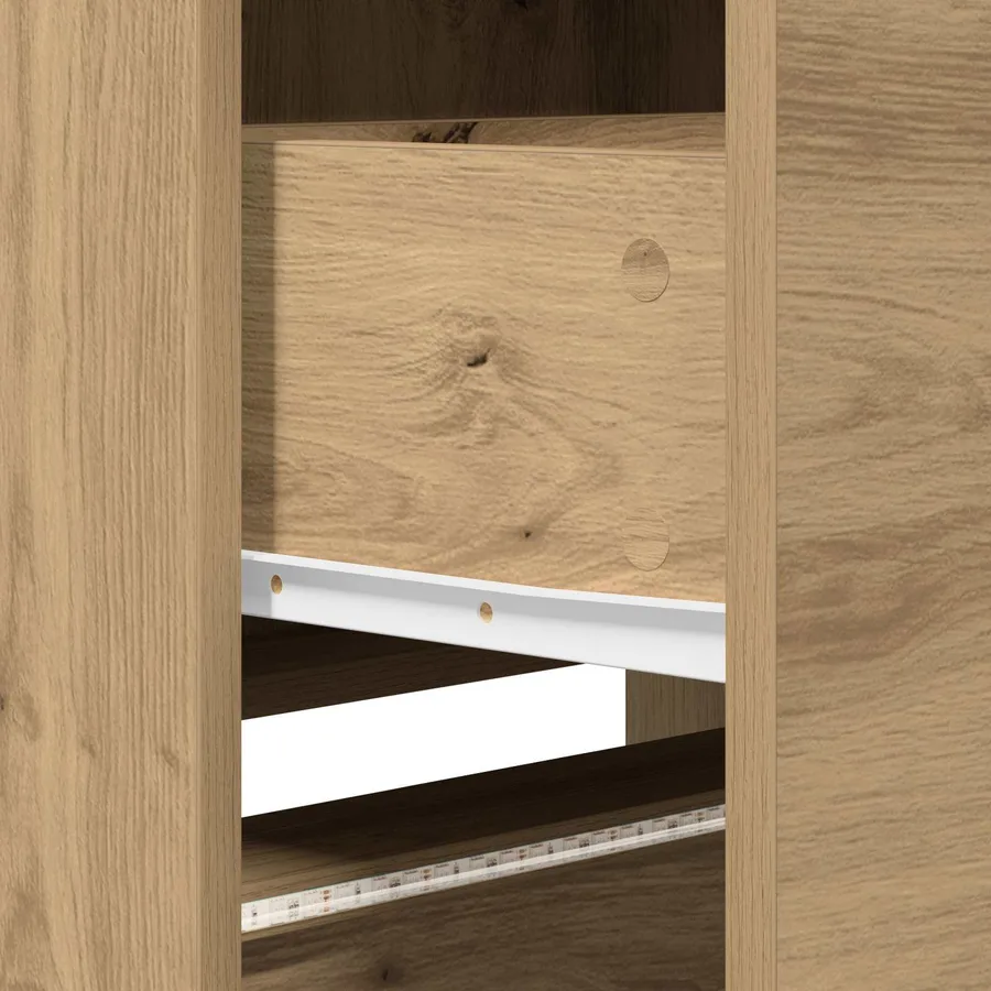 Meuble TV Chêne artisanal Bois d'ingénierie - 12