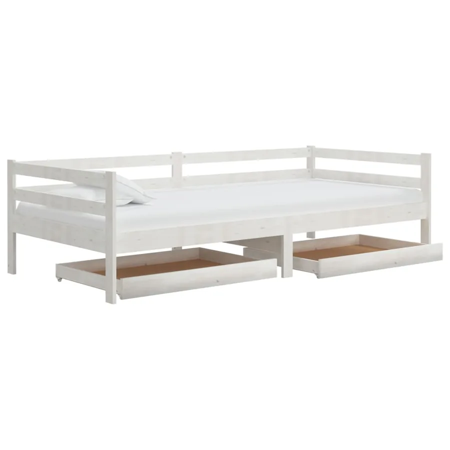Lit de jour sans matelas avec tiroirs 90x200 cm blanc - 2