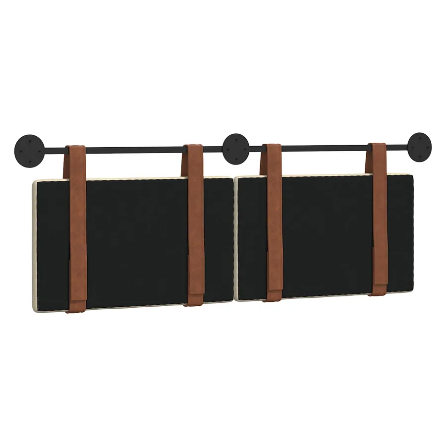 Tête de lit suspendue Uni Crème 130 x 55 x 5 cm PU antique - 7