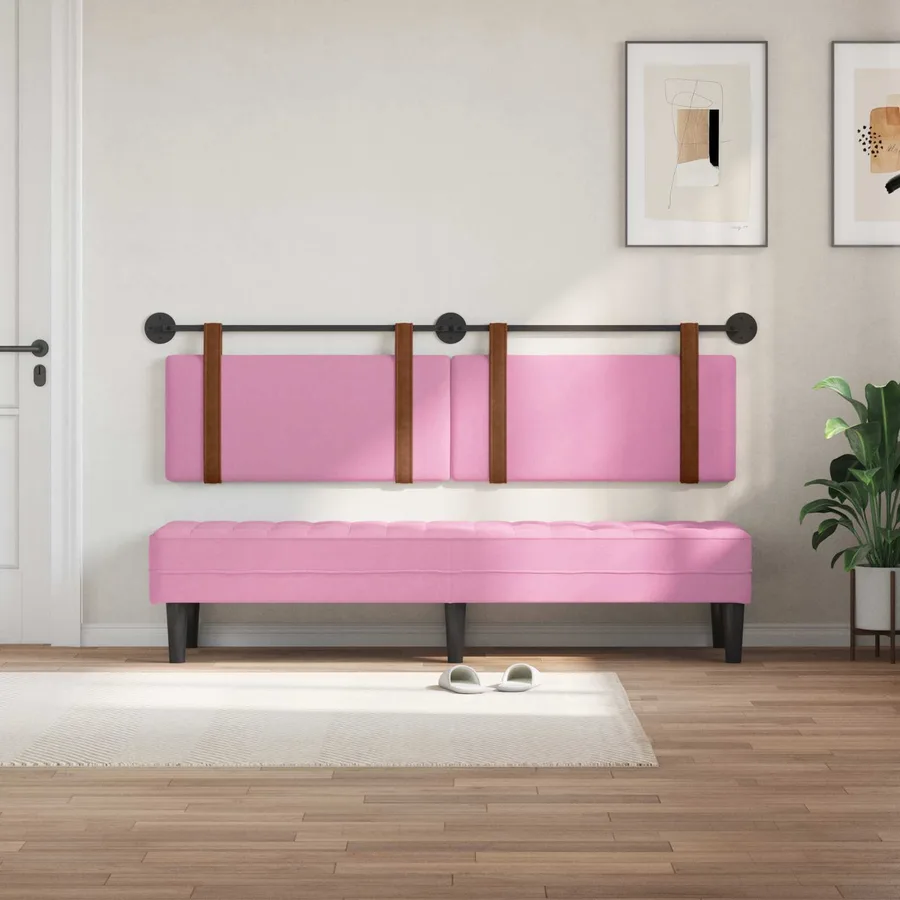 Tête de lit suspendue Uni Rose 190 x 55 x 5 cm PU antique - 3