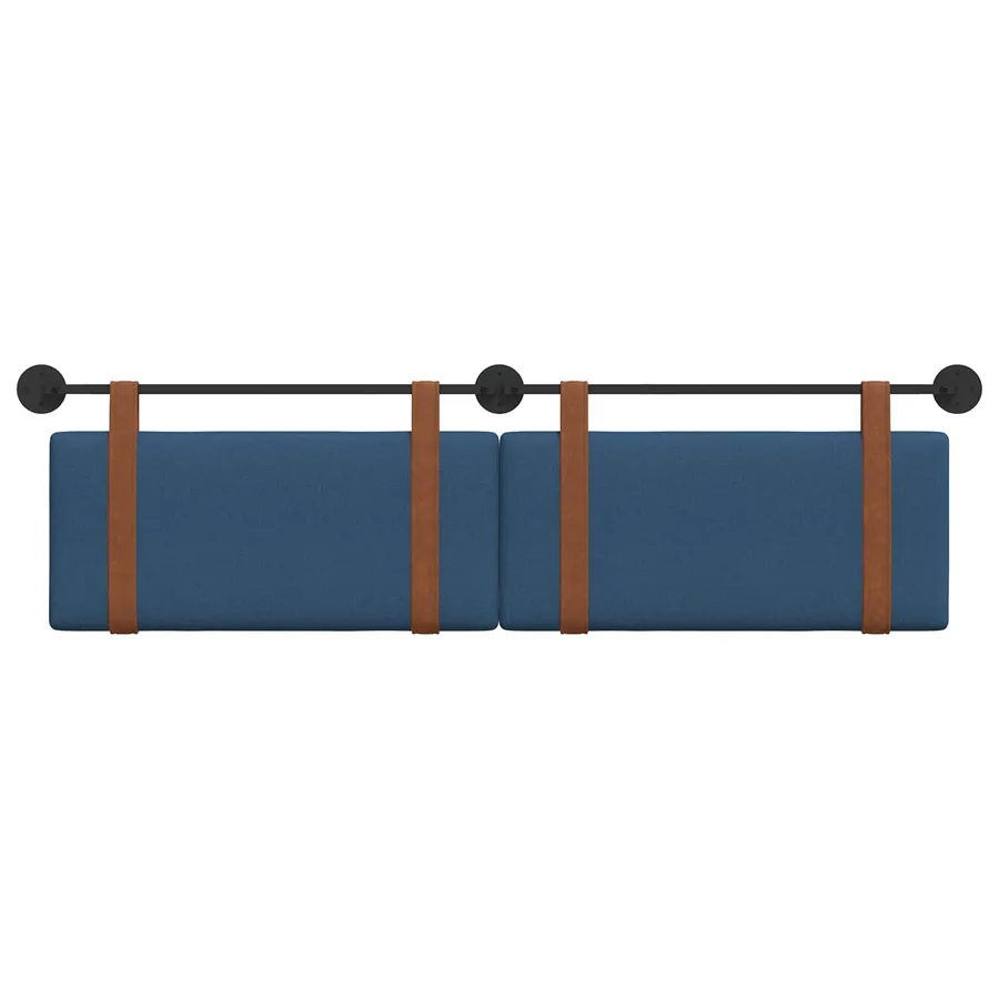 Tête de lit suspendue Uni Bleu 190 x 55 x 5 cm PU antique - 5