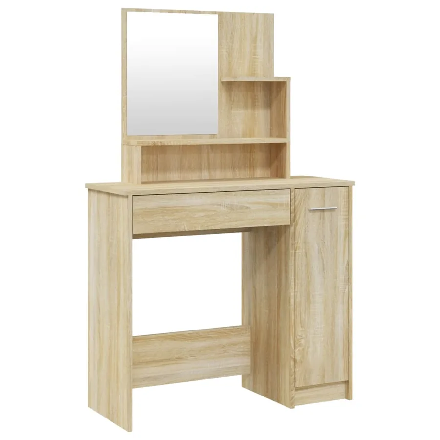 Ensemble de coiffeuse Chêne Sonoma 86,5x35x136 cm - 5