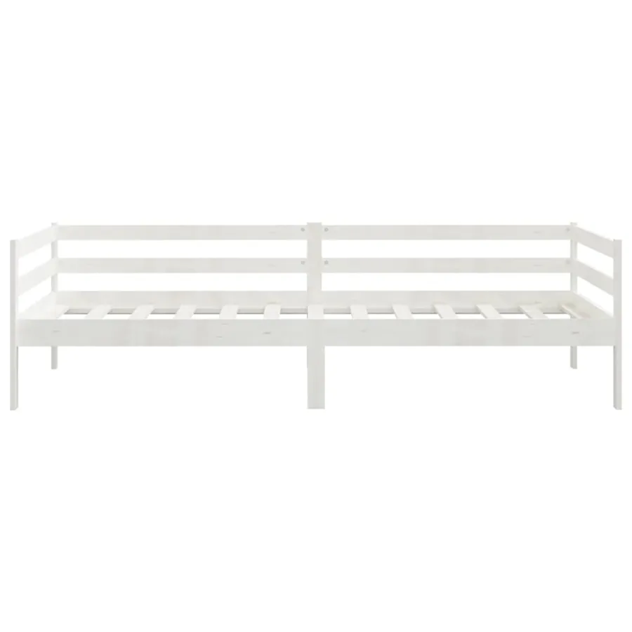 Lit de jour sans matelas blanc bois de pin massif 90x200 cm - 7