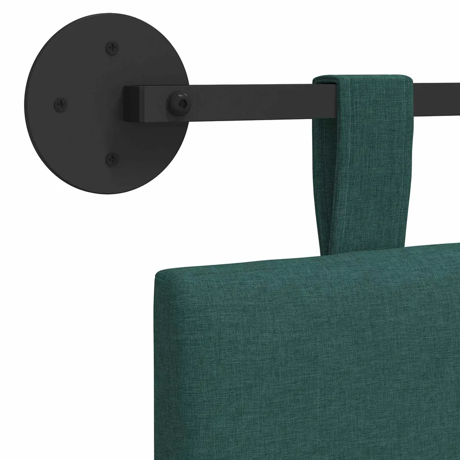 Tête de lit suspendue Vert foncé Tissu - 9
