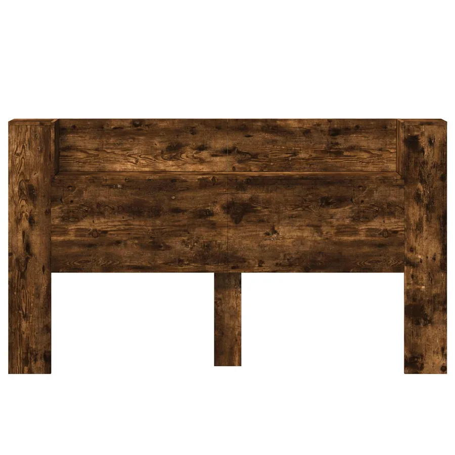 Cabinet de Tête de Lit avec LED Chêne Fumé Bois d'ingénierie - 5