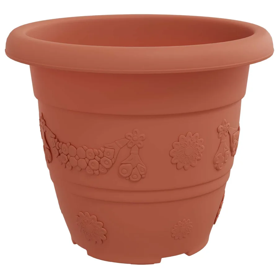 Pots de plantes 24 pcs Rouge brique Ø 22 x 18 cm Plastique - 6