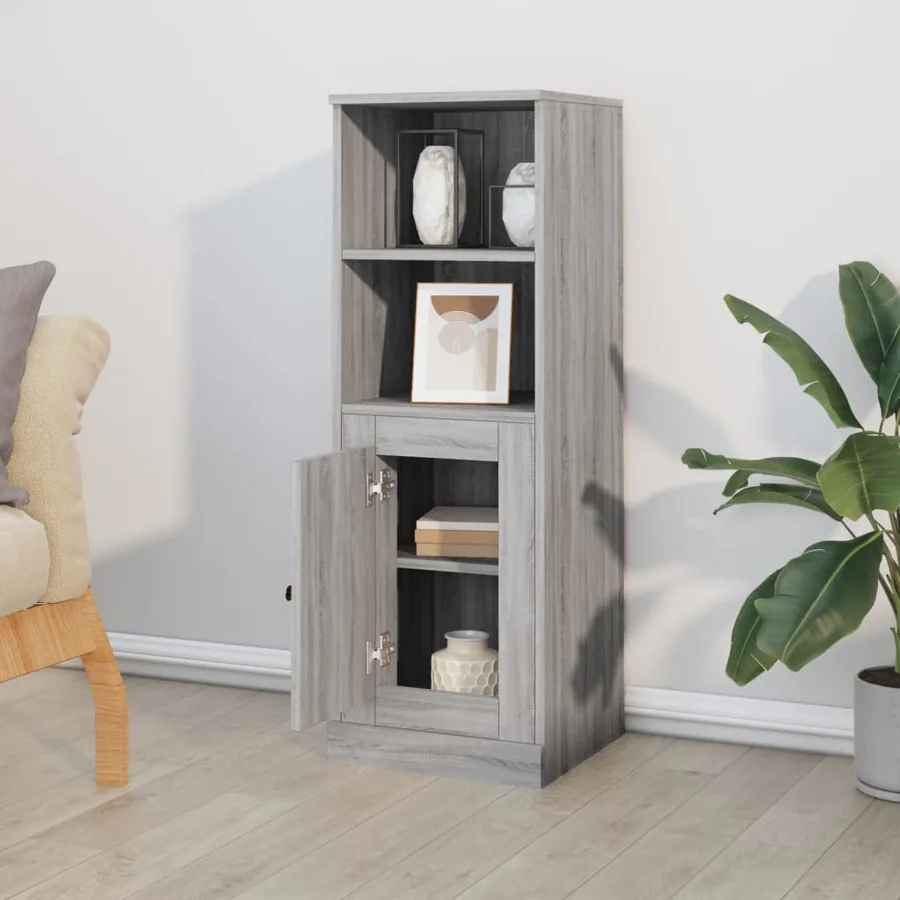 Buffet haut sonoma gris 36x35,5x103,5 cm bois d'ingénierie - 3