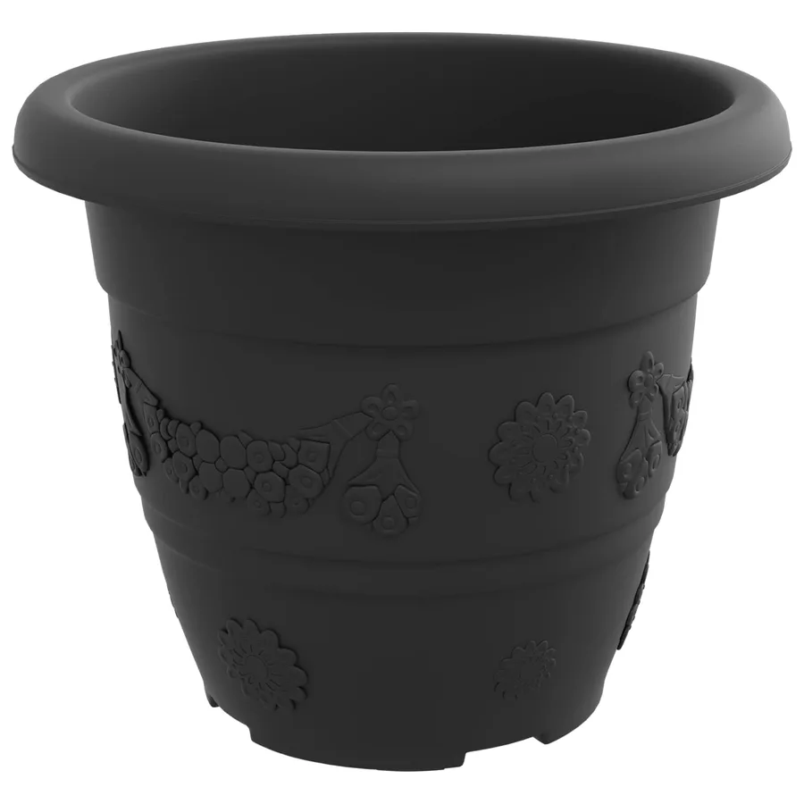 Pots de plantes 6 pcs Noir Ø 22 x 18 cm Plastique - 6