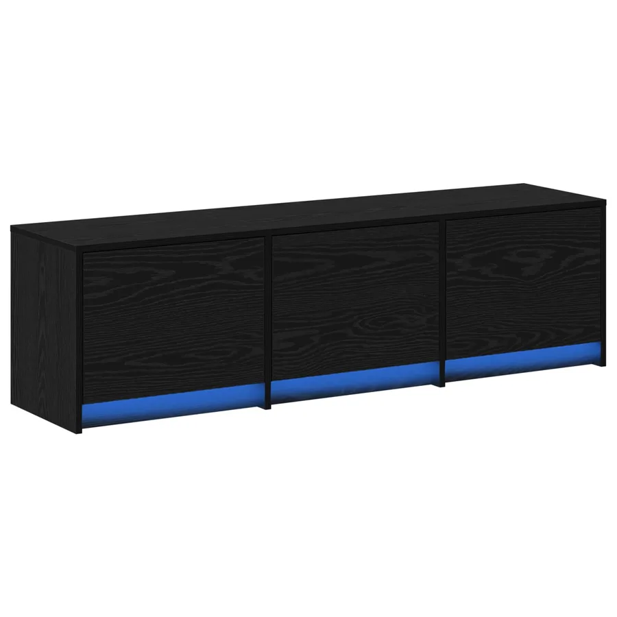 Meuble TV Chêne noir 140 x 34 x 40 cm Bois d'ingénierie - 2