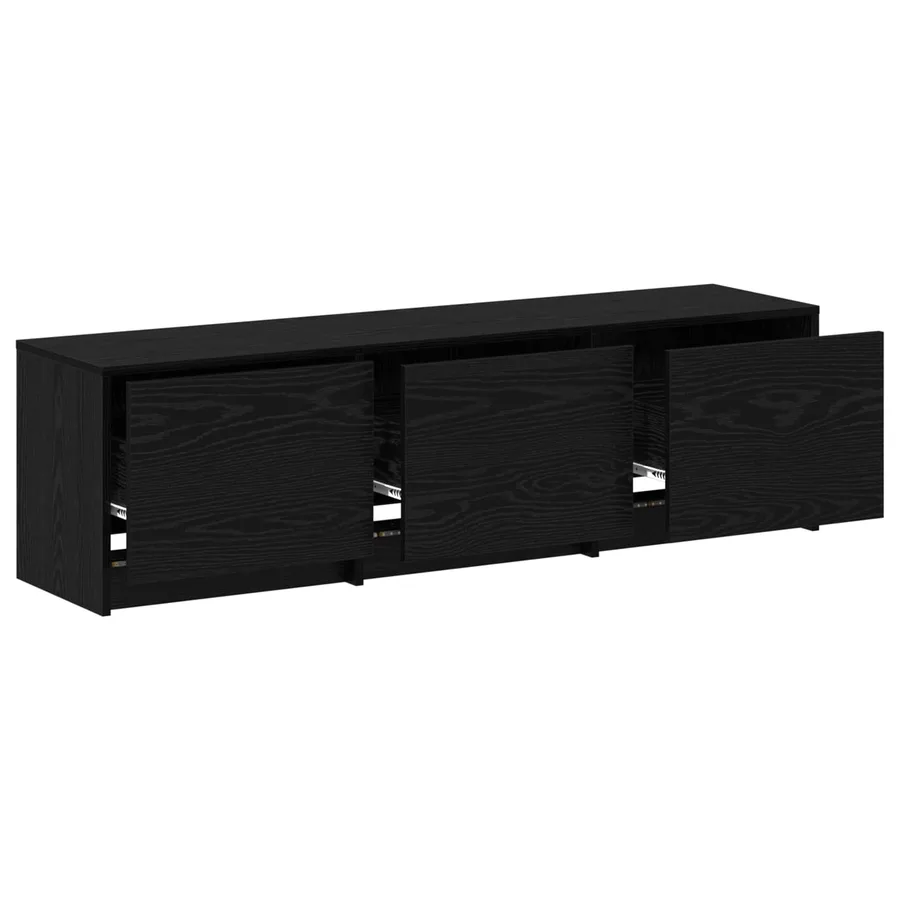 Meuble TV Chêne noir 140 x 34 x 40 cm Bois d'ingénierie - 6