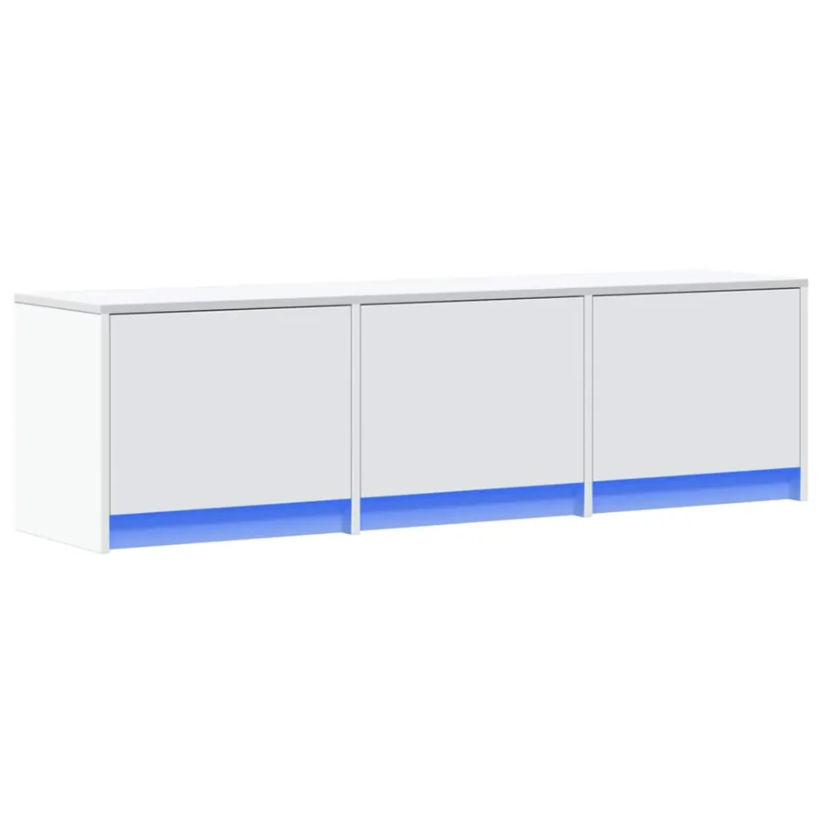 Meuble TV avec LED Blanc 140 x 34 x 40 cm Bois d'ingénierie