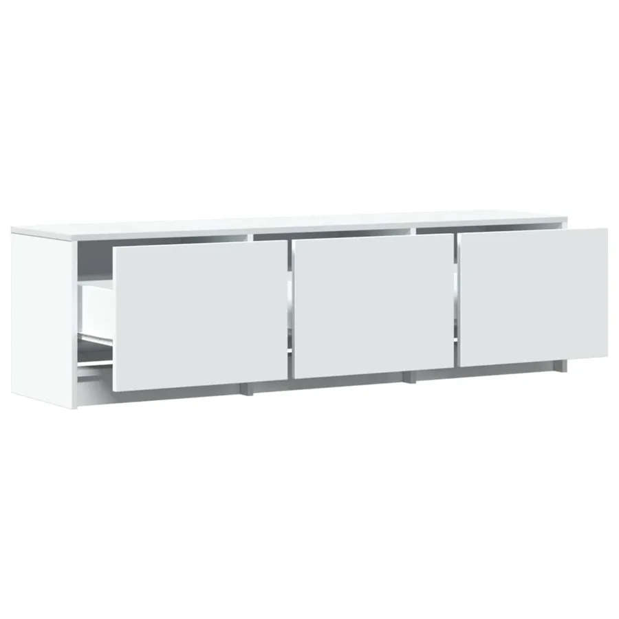 Meuble TV avec LED Blanc 140 x 34 x 40 cm Bois d'ingénierie - 4
