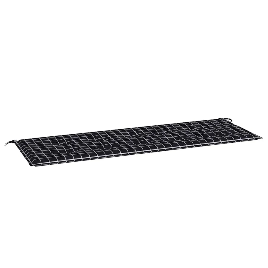 Coussin de banc de jardin carreaux noir 150x50x3cm tissu oxford - 2