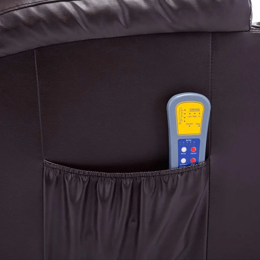 Fauteuil à bascule de massage Marron Similicuir - 11