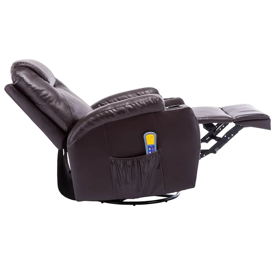 Fauteuil à bascule de massage Marron Similicuir - 6
