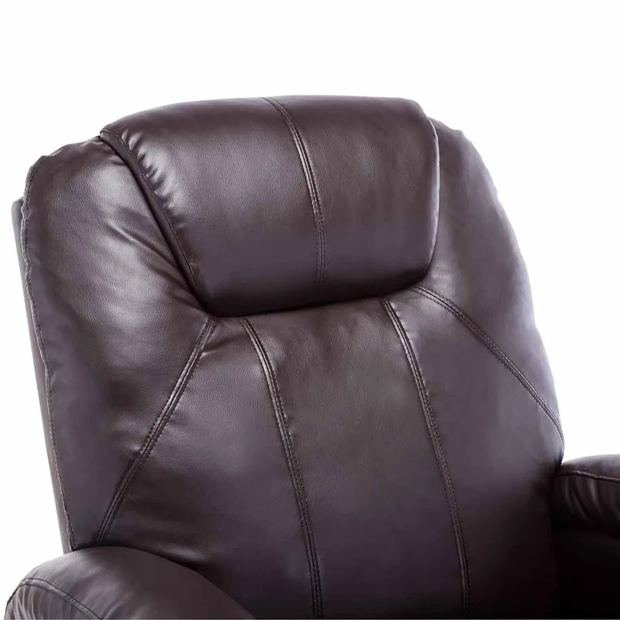 Fauteuil à bascule de massage Marron Similicuir - 8