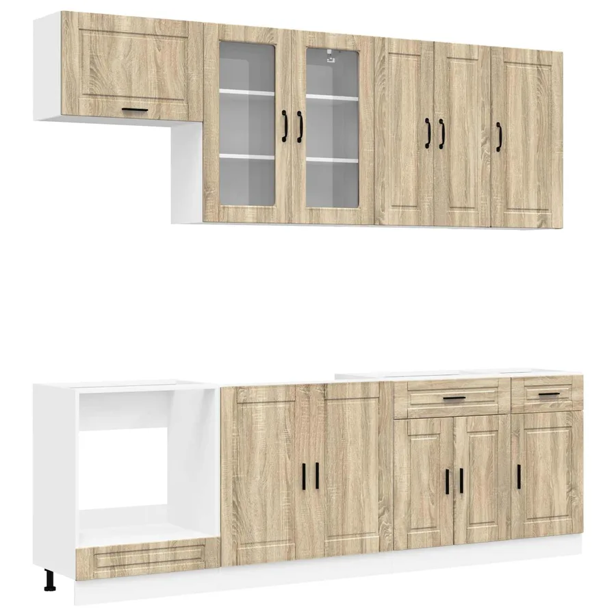 Unité de cuisine PORTO 8 pcs Chêne Sonoma Bois d'ingénierie - 2