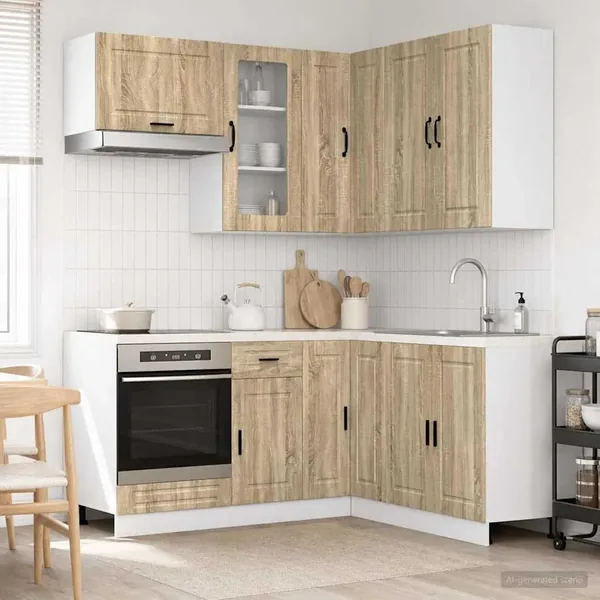 Unité de cuisine PORTO 8 pcs Chêne Sonoma Bois d'ingénierie