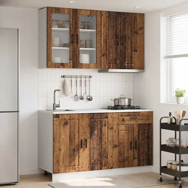 Unité de cuisine PORTO 4 pcs Bois ancien Bois d'ingénierie