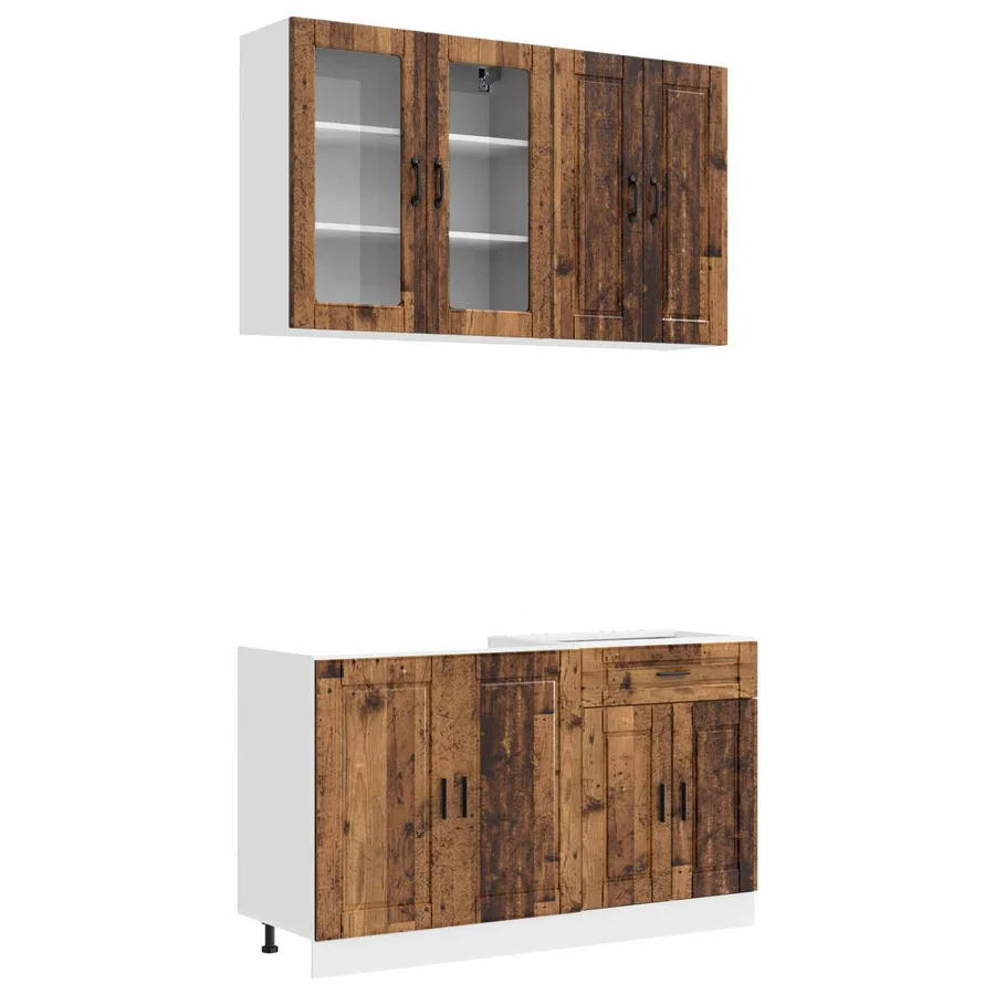 Unité de cuisine PORTO 4 pcs Bois ancien Bois d'ingénierie - 2