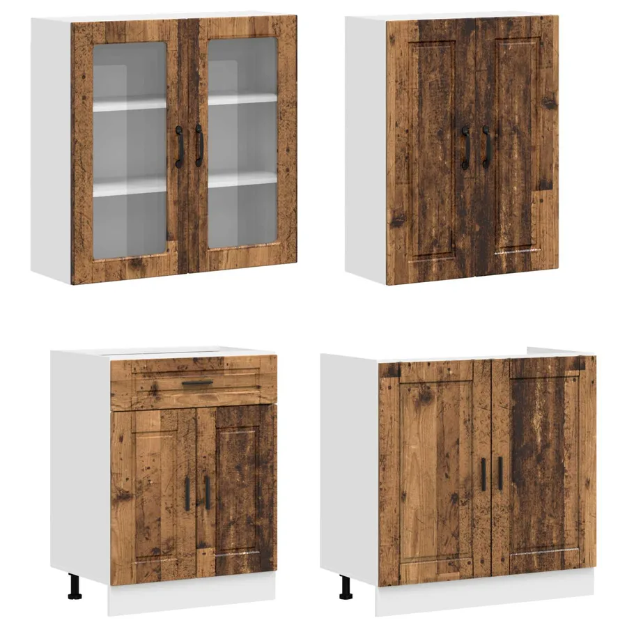 Unité de cuisine PORTO 4 pcs Bois ancien Bois d'ingénierie - 3